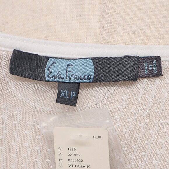NWT EVA FRANCO ANTHROPOLOGIE Sheer Sequined Blouse White Size XLp - Picture 8 of 10